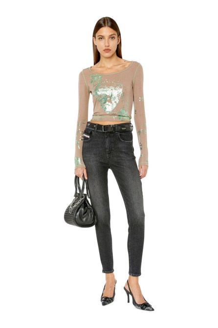 Diesel 1984 Slandy-high 09e93 Super Skinny Jeans Schwarz/dunkelgrau