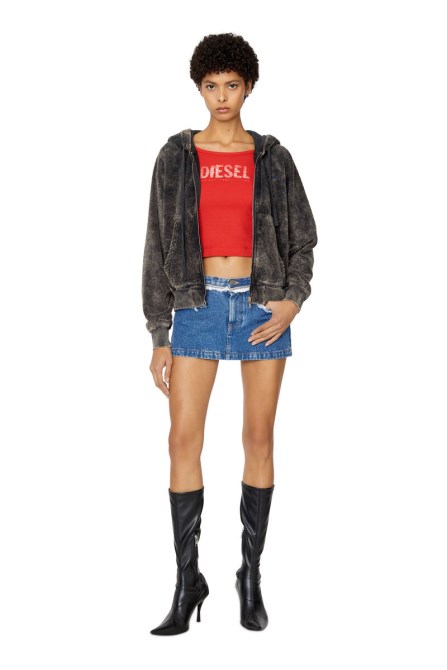 Schwarzer Diesel F-reggy-hood-zip-e3