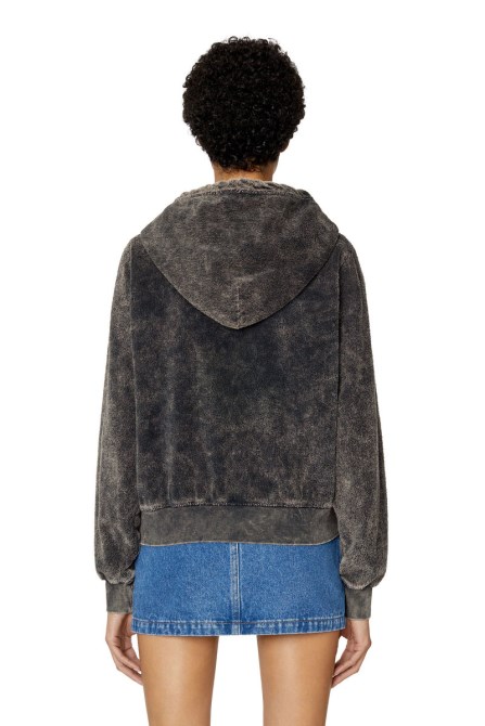 Schwarzer Diesel F-reggy-hood-zip-e3