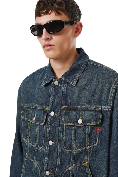 Dunkelblaue D-riley Trucker Jacke Diesel