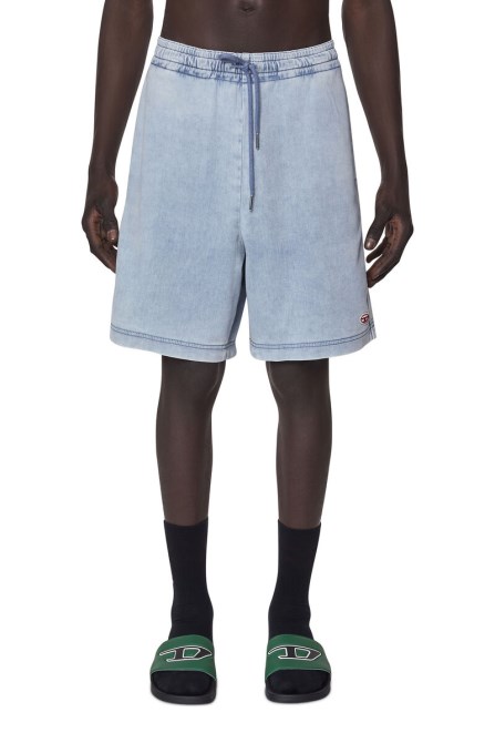 Diesel D-boxy Track Denim Shorts Hellblau