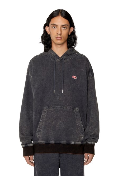 Diesel D-um-rib Track Denim Hoodie Schwarz/dunkelgrau