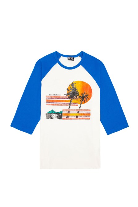 T-bicolor Dieselblau/weiß