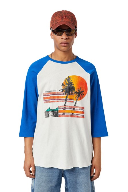 T-bicolor Dieselblau/weiß