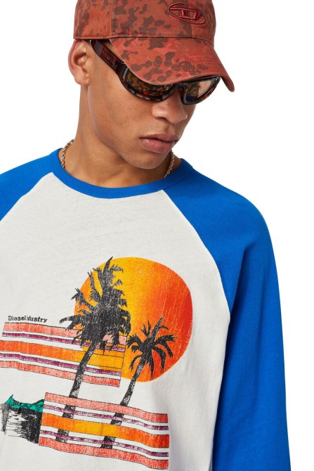 T-bicolor Dieselblau/weiß