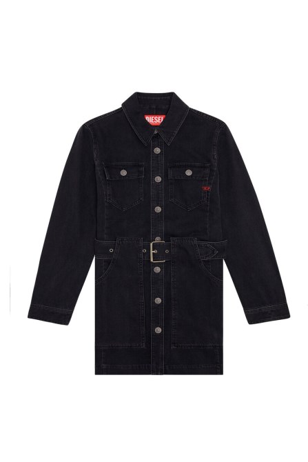 Mintgrünes Minikleid Mit Gürtel Diesel Schwarz/dunkelgrau