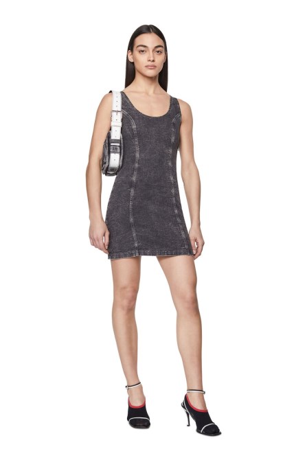 Schwarz/dunkelgrau D-venus Track Denim Tank Dress Diesel