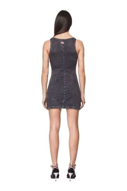 Schwarz/dunkelgrau D-venus Track Denim Tank Dress Diesel
