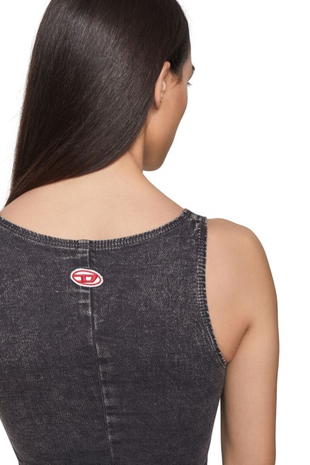 Schwarz/dunkelgrau D-venus Track Denim Tank Dress Diesel