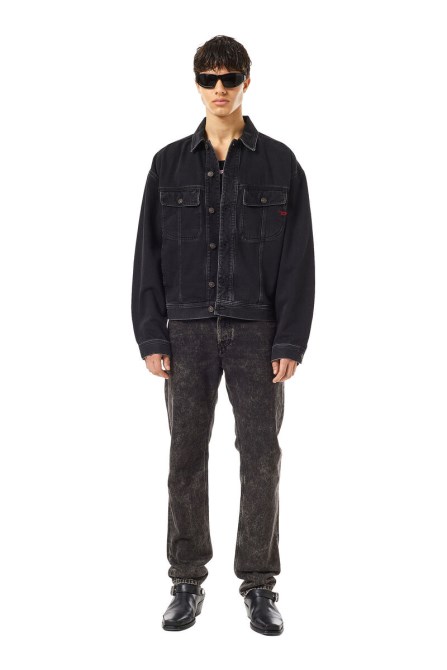 Diesel D-lillo Trucker Jacke Schwarz/dunkelgrau