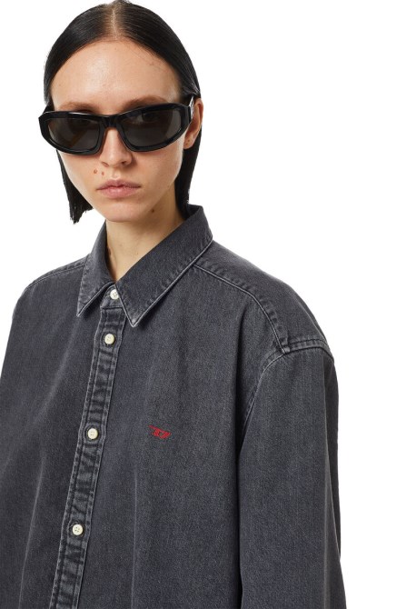 Diesel De-blex Hemdkleid Schwarz/dunkelgrau