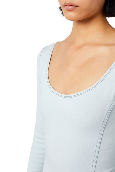 Hellblauer D-cho Track Denim Bodysuit Diesel