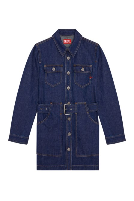 Mintgrünes Minikleid Mit Gürtel Diesel Dunkelblau