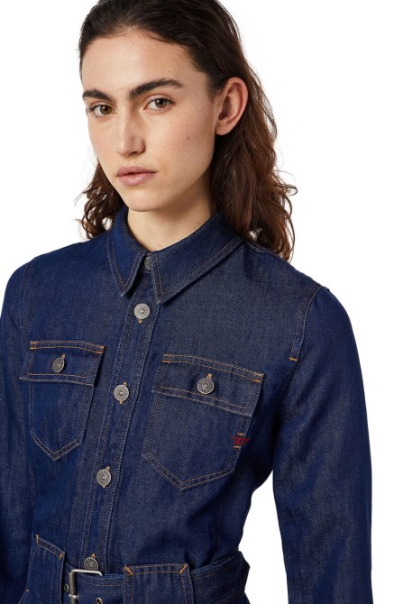 Mintgrünes Minikleid Mit Gürtel Diesel Dunkelblau