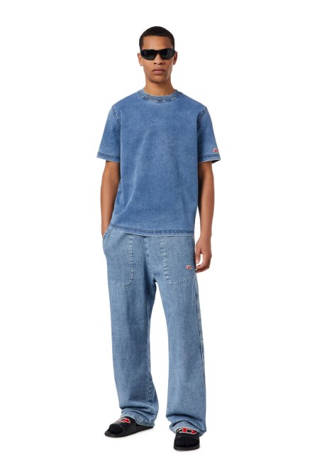 D-biggor Track Denim T-shirt Diesel Hellblau