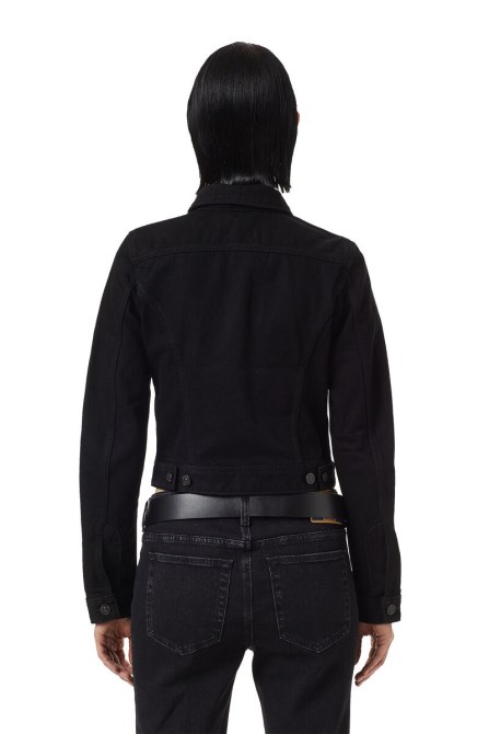 Diesel De-slimmy Truckerjacke In Schwarz/dunkelgrau