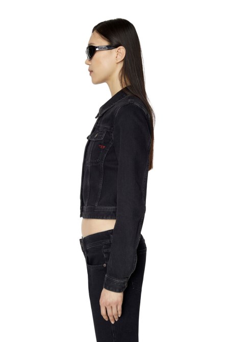 De-slimmy Truckerjacke Diesel Schwarz/dunkelgrau