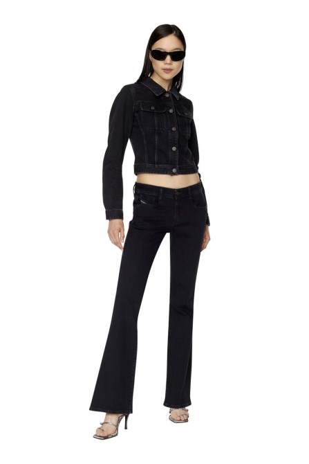 Diesel De-slimmy Truckerjacke Schwarz/dunkelgrau