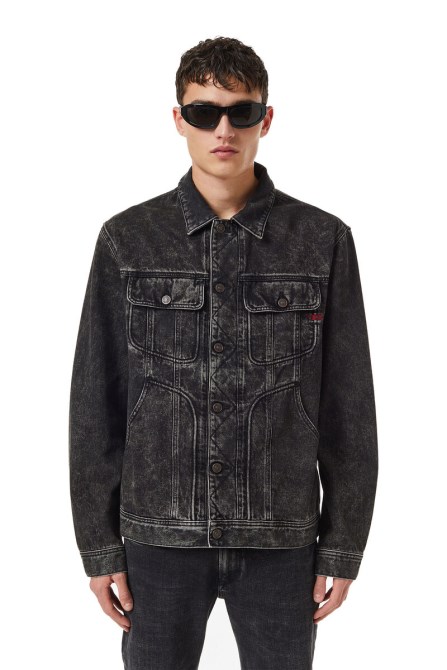 Schwarz/dunkelgrau Diesel D-riley Trucker Jacke
