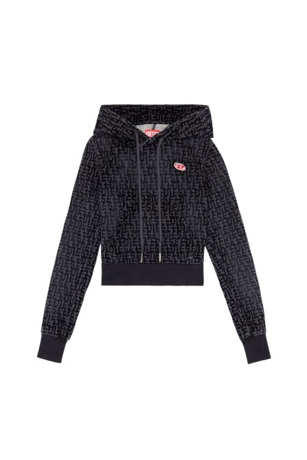 Schwarzer D-angy-track-denim-hoodie Von Diesel