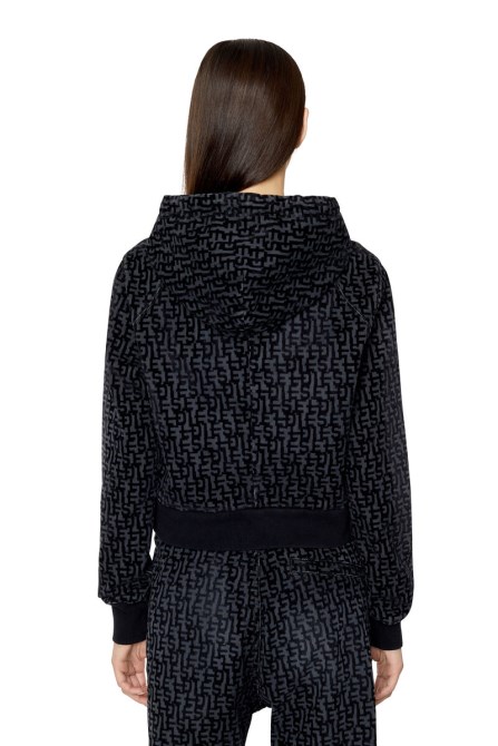 Schwarzer D-angy-track-denim-hoodie Von Diesel