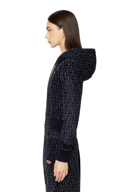 Schwarzer D-angy-track-denim-hoodie Von Diesel