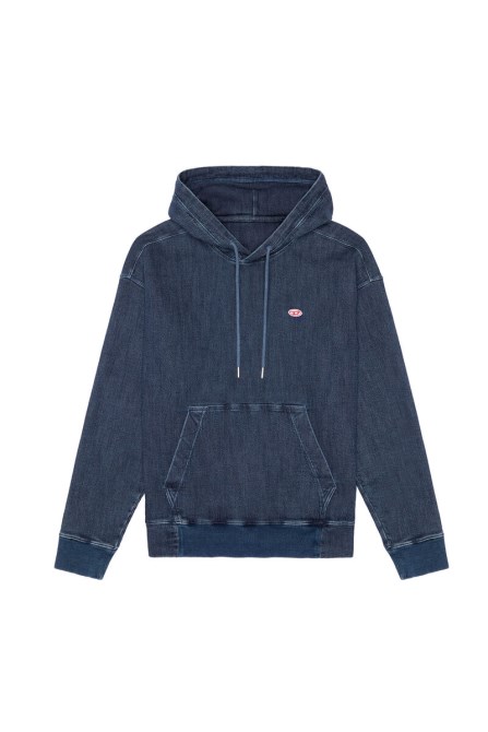 D-um-rib Track Denim Hoodie Diesel In Dunkelblau