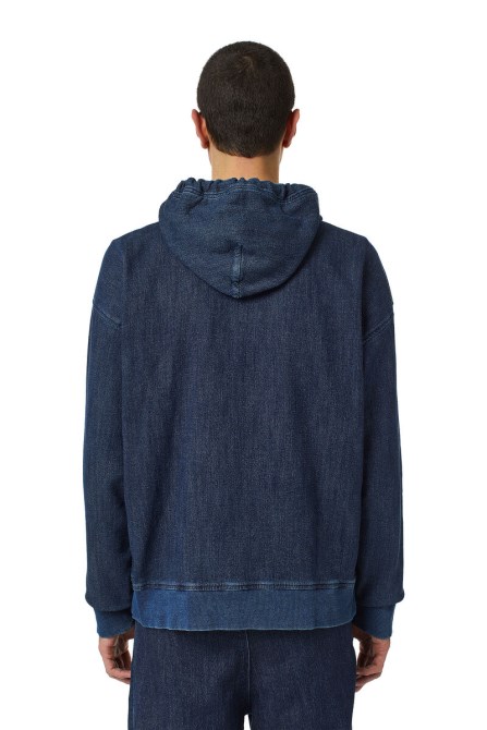 Diesel D-um-rib Track Denim Hoodie Dunkelblau