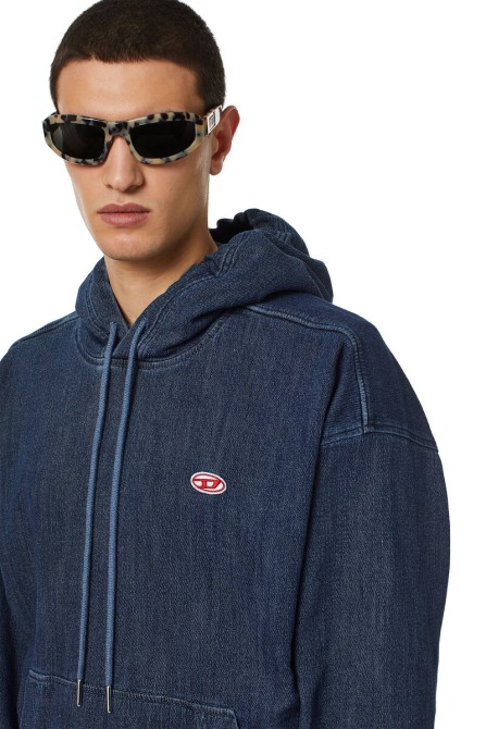 Diesel D-um-rib Track Denim Hoodie Dunkelblau