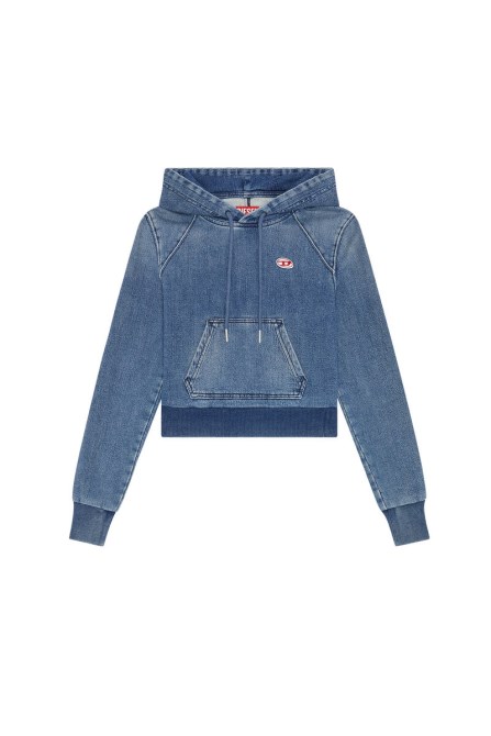 D-angy Track Denim Hoodie Diesel Dunkelblau