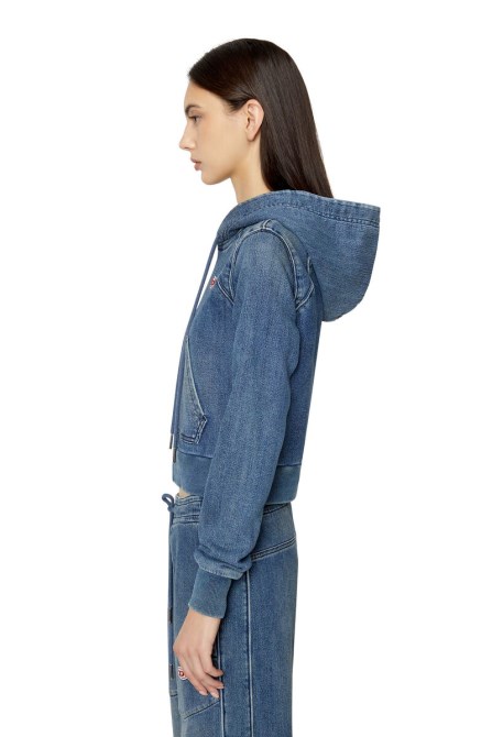 D-angy Track Denim Hoodie Diesel Dunkelblau