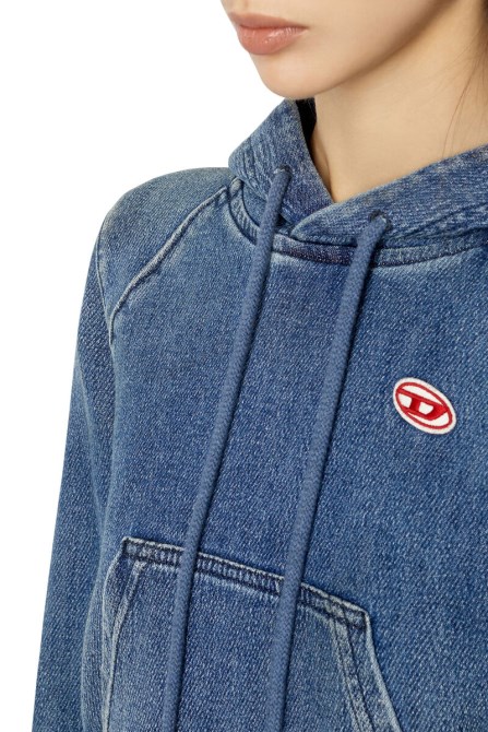D-angy Track Denim Hoodie Diesel Dunkelblau