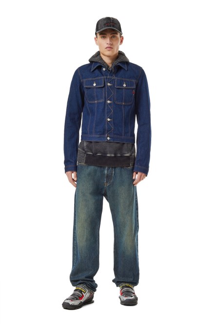 Dunkelblaue D-Milo-Truckerjacke Von Diesel