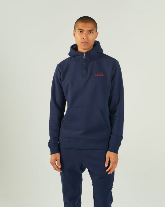 Diesel Hagen Marineblauer Blazer Mit Halbreißverschluss An Der Kapuze