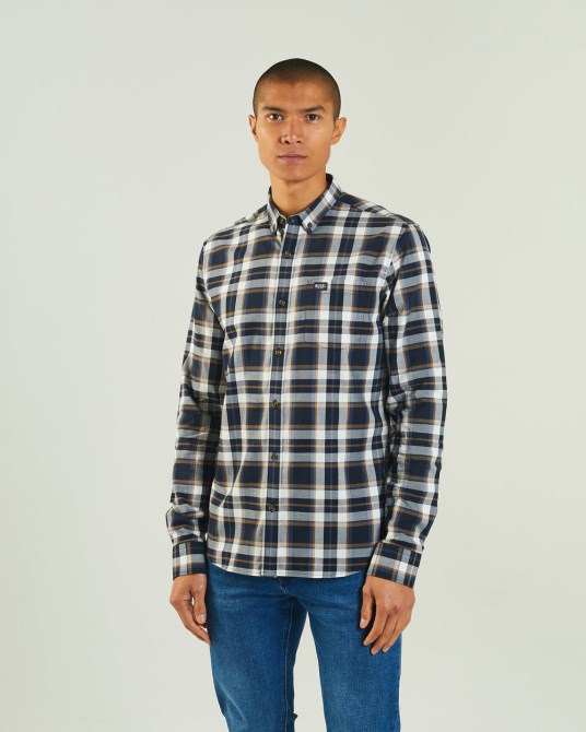 Diesel Booker Ls Hemd Marineblau Kariert