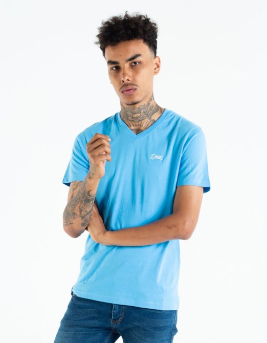 Diesel Basic Scott V-ausschnitt T-shirt Bonnie Blau