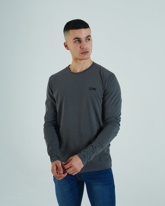 Basic Scott L/s Tee Granit Dieselgrau