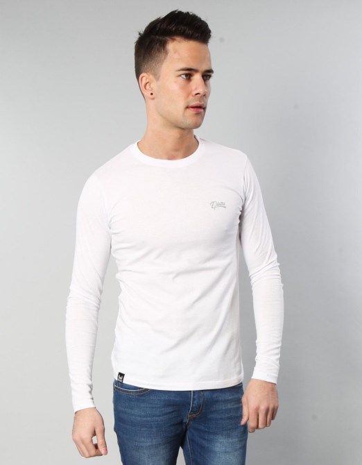 Basic Scott L/s Tee Optik Diesel Weiß