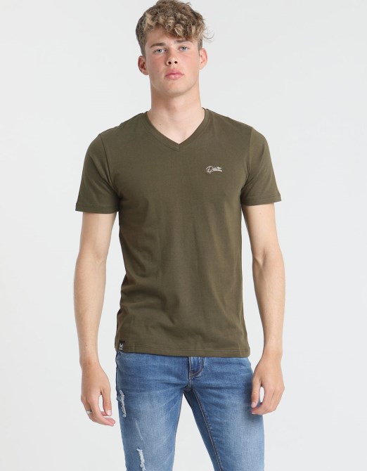 Khaki Diesel Basic Scott T-shirt Mit V-ausschnitt Olive Night