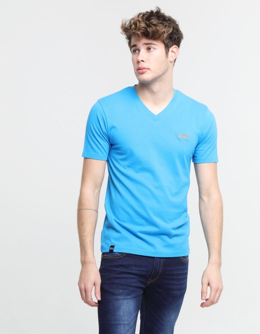 Basic Scott T-shirt Mit V-ausschnitt, Egyptian Diesel Blue