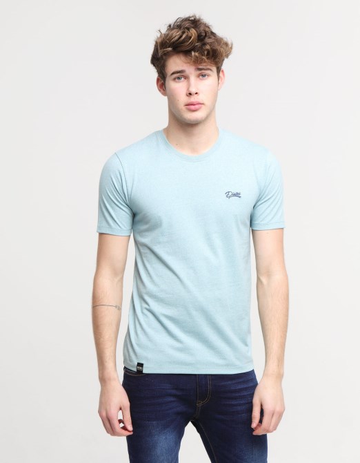 Diesel Basic Mattes O-Neck-T-Shirt Ägäisblau