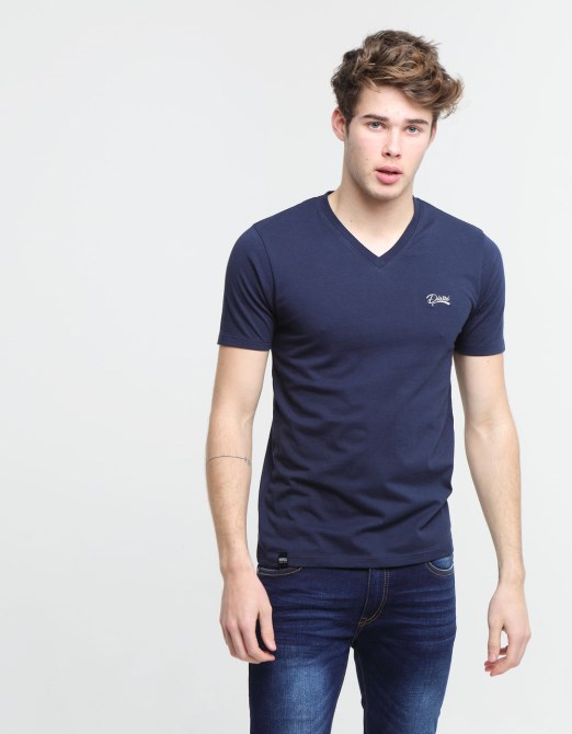 Diesel Basic Scott T-shirt Mit V-ausschnitt Navy Iris