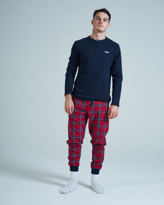 Simon Loungeset Rot Tartan Diesel Tartan