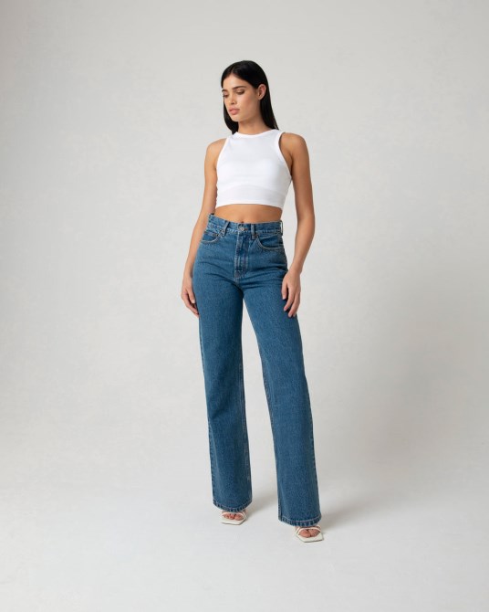 Diesel Cara Weites Bein Dunkelblau