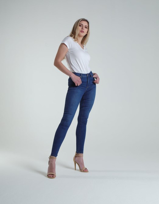 Kayla Mid Rise Skinny Medium Blue Diesel