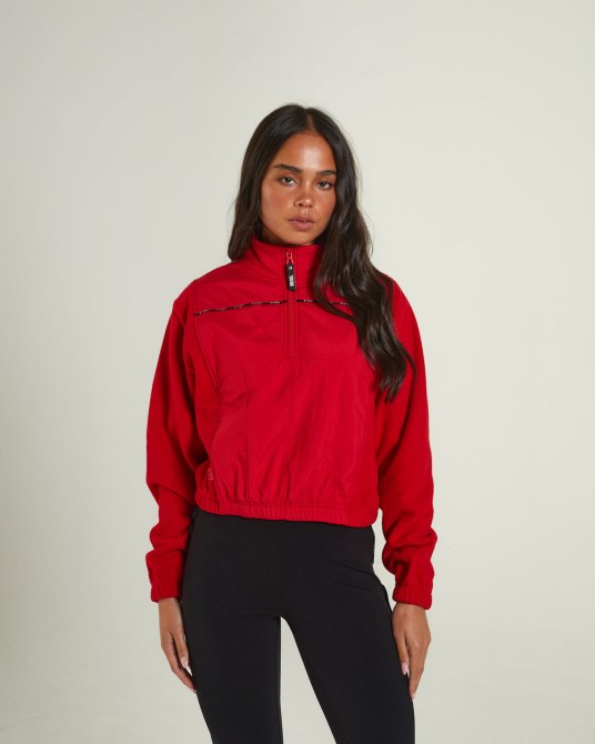 Jacklyn-fleece Mit Halbem Reißverschluss, Tango-rot, Diesel