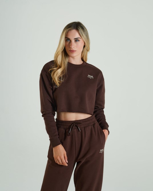 Diesel True Kurz Geschnittener Pullover Tief Coco Brown