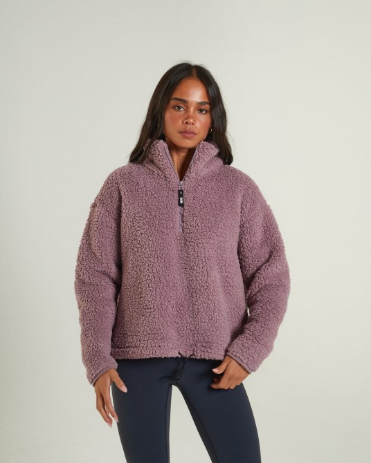 Kylie Fleece Mit Halbem Reißverschluss Rosy Purple Diesel Pink