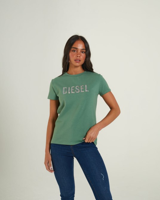 Grünes Mamie T-shirt Grüner Efeu Diesel