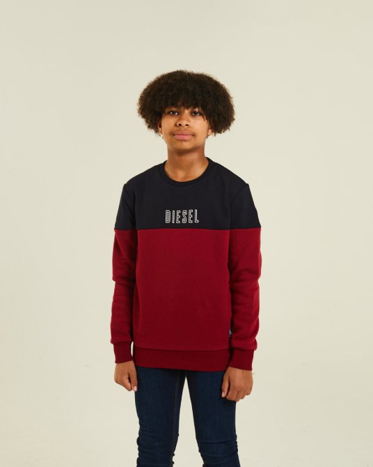 Barney Pullover Rot/navy Dieselblau